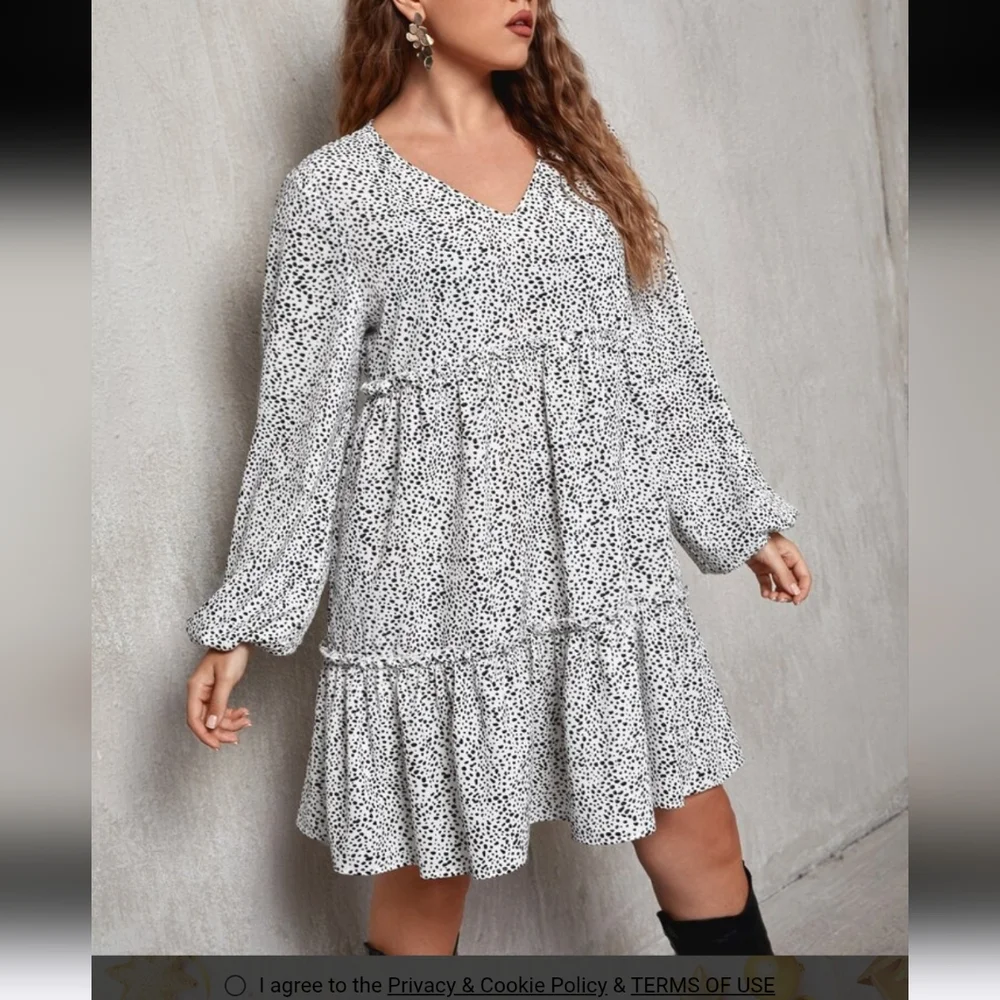 SHEIN Women's Black and White Polka Dot Dress - Picture 1 of 13